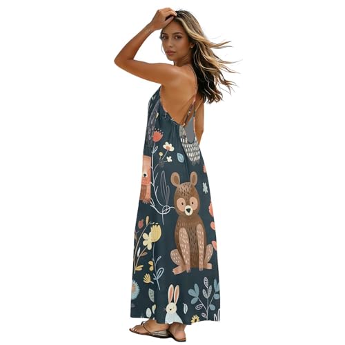 Robe de vacances pour femme à motif hibou idéale pour la plage