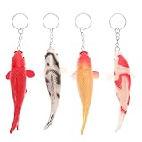 VICASKY 4pcs Koi Fish Keychain Goldfish Keychain Funny Key Ring Resin Goldfish Bag Bag Pendant Backpack Hanging Decoration Charm