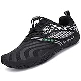 SAGUARO Barfussschuhe Jungen Mädchen Minimalistische Traillaufschuhe Kinder Leicht Weich Fitnessschuhe Gymnastikschuhe Noir Gr.34