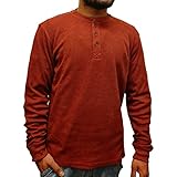 Men's Fall Long Sleeve Henley Shirts Crew Neck Stretch Ribbed T-Shirts Fashion Casual Pullover Basic Tops (Small,Brown)