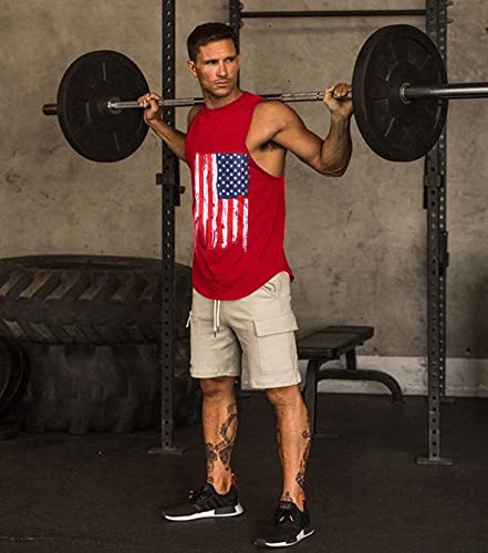 Coofandy Flag Gym Shirts Men Quick Dry Muscle Tank Top Fitness Bodybuilding Sleeveless T Shirt #TOP2