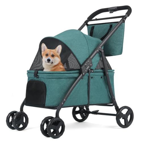 Dog Stroller for Large Dogs with Canopy and Storage