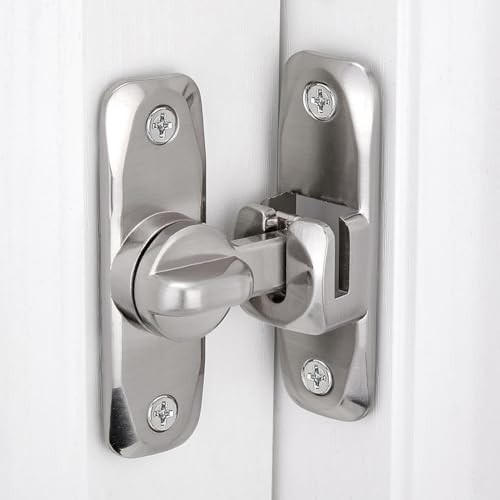 INIRET 3 Packs Barn Door Latches,Silver 90/180 Degree Gate Lock,Zinc Alloy Right Angle Door Lock Latch,Flip Gate Latches Hardware,Door Security Sliding Door Latch Lock fo Cabinets,Bathroom,Barn Door by INIRET - Image 3