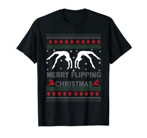 Divertente Ginnastica Ginnastica Brutto Natale Maglione Regalo di Natale Maglietta