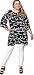 Magna - Damen Kleid Tunika - mit Top aktuellem Print-Schwarz/Weiß - 44/46-56/58 Größe 48 50