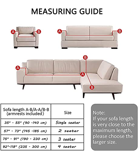 Housse de canapé extensible souple avec motif élastique antidérapant, format 2 places L - 6