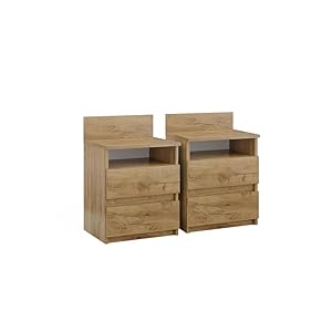 Vicco Mesilla de Noche Monty, Roble Dorado, 39.6 x 59.1 cm Lote de 2