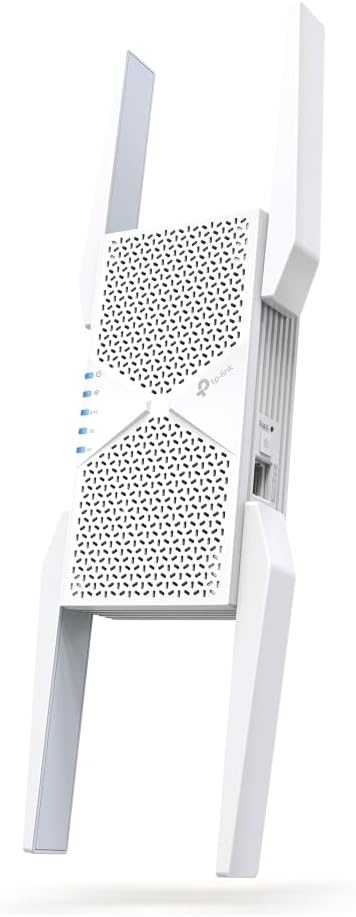 TP-Link RE655BE - Repetidor Wi-Fi 7 de Tres Bandas BE9300, hasta 5764 Mbps (6 GHz) + 2882 Mbps (5 GHz) + 688 Mbps (2,4 GHz), EasyMesh, 1 Puerto LAN de 2,5 Gigabit, 4 Antenas externas, WPAA