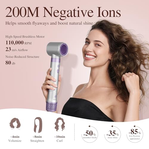 Entalva 5 in 1 Hot Air Styler- Blowout Brush Hair Dryer Set for Salon Blowouts, Smooth Curls, Volumizing and Straightening, Professional Hair Styler Set, Anti-Frizz, Compact Design with Travel Bag