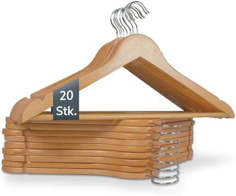 Luxus Kleiderbügel Aus Holz – Für Anzüge & Mäntel, Mit Hosenstange, 17,5 Zoll