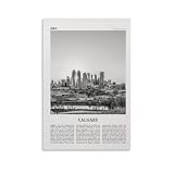 LZTEN Calgary Print Schwarz-Weiß-Skyline, 