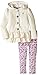 Calvin Klein Little Girls' Cream Jacket with Animal Print Pants Set