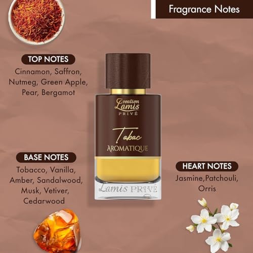 Image of Creation Lamis Prive Tabac Aromatique | Floral & Woody Long Lasting Unisex Fragrance|Eau de Parfum - 100ML