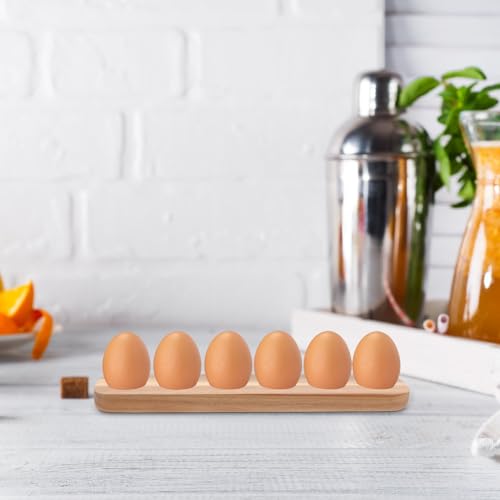 Bandeja de huevos de madera con 6 compartimentos para cocina y despensa 5