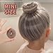 FANDAMEI Donut Bun Makers- 4PCS Extra Small 4 PCS Small Hair Bun Maker for Kids, Ballet Bun Donuts for Hair, with 5 Elastic Hair Ties and 40 Pins (Tan Brown)