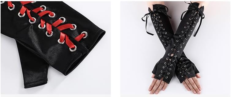 Miniatura 6 de Y2k - Calentadores de brazo de moda, góticos, punk, guantes largos sin dedos, grunge, accesorios geniales para mujeres, mangas Emo Alt japonesas