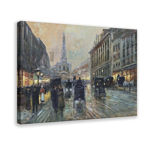 Toile Oxford Street de Rudolf Plessner, cadre à suspendre de 30x45 cm
