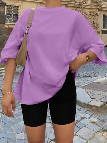 Image of Trendy Queen Womens Oversized T-Shirts Short Sleeves Workout Tops | Casual Summer Gym Tees Plus Size Fashion Clothes 2026