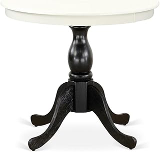 East West Furniture AST-LBK-TP Antique Modern Dining Table - a Round Kitchen Table Top with Pedestal Base, 36x36 Inch, Multi-Color