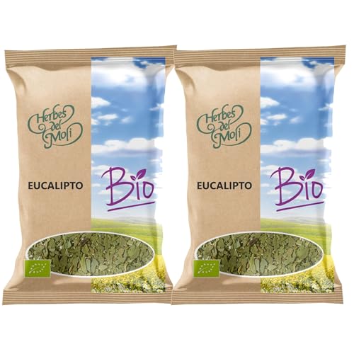 Pack 2 x Eucalipto Hojas Herbes del Molí Bio 70 g (140 g total) – Hojas ecológicas para infusión de sabor balsámico, ideal en tisanas y para vahos, formato a granel práctico
