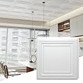 LooYee 24 PCS 2ft x 2ft Drop Ceiling Tiles, PVC Glue Up Ceiling Panel White, Waterproof, Washable and Fire-Rated - Reusable - High-Grade PVC to Prevent Breakage 96 Sq. Ft