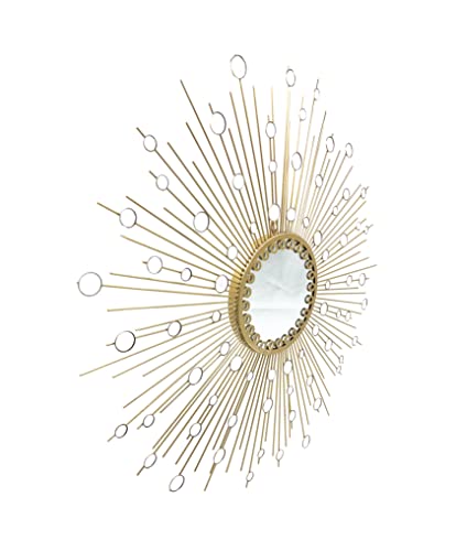 Meida Metal Gold Wall Decor Decorative Mirrors, Starburst Mirror, Wall Mirror Decorative In Sunburst Design 27 Inch For Livingroom, Kitchen, Bathroom Mirror #TOP1