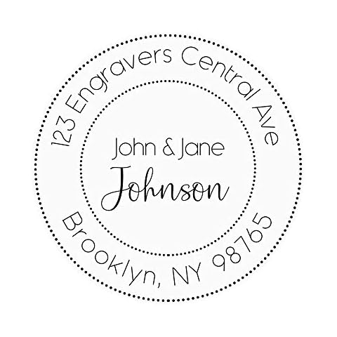 Custom Self Inking Stamp - Return Address - Round Circular Shaped Design - (1 5/8") - Personalized (R3) Cover