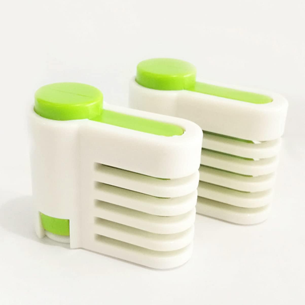 5pairs Adjustable Cake Slicer and Leveler Tool for Even Cake and Bread Slices Layers Cutting Guide Lightweight and Dishwasher Safe for Home Bakers and Diy Enthusiasts Green