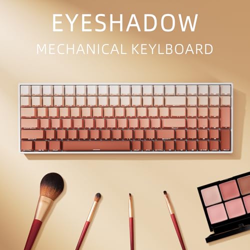 Image of ZORNHER ZH100 Wireless Mechanical Keyboard,98% Pink Creamy Keyboard with Number Pad,Full Size Rose Gold Gaming Keyboard,Lighted Up PBT Dipped Keycaps,Creamy Sounding Linear Switches