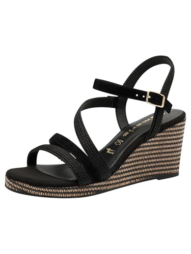 Tamaris Sandalette Damen Keilabsatz schwarz,EU 42