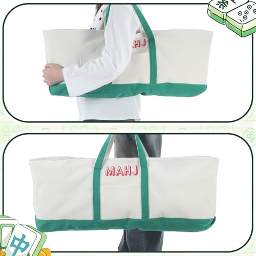 Bolsa para Mahjong Tamaño 31.5 x 12 x 4 pulgadas Lona Verde miniatura 3