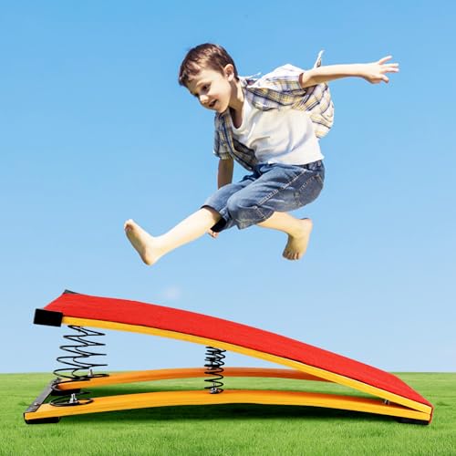 Meticuloso Gymnastics Springboard 4 Springs Gymnastics Equipment Suitable for Vaulting Springboard for Kids Vaulting Training Fitnes Playing, RED