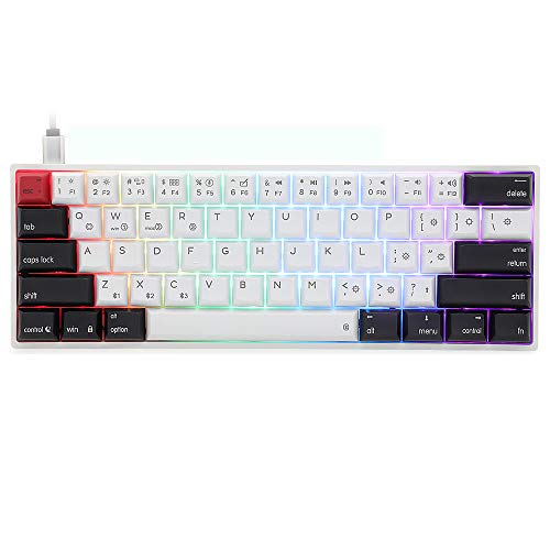 EPOMAKER SKYLOONG AK61 61 Keys Hot Swappable Programmable Mechanical Keyboard with RGB Backlit, PBT Keycaps, NKRO, IP6X Waterproof, Custom Layout for Mac/Win (Gateron Optical Blue, PBT Black White) by EPOMAKER - Used condition - US$17.94