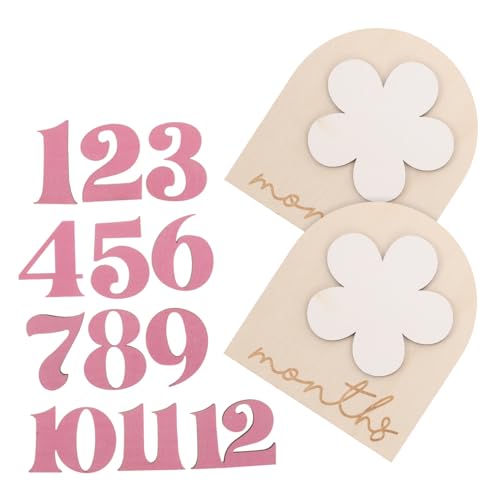 Angoily Baby Milestone Photo Props Newborn Month Milestone Birth Announcement Sign Wooden Decor