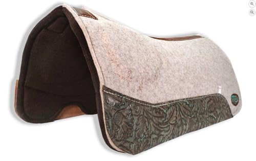 Southwestern Equine OrthoRide Premium Made in USA All Wool Build up, Saddle Pad Western, Classic Contour Saddle Pad, Ortho Pad Horse Saddle Pad, Saddle Blanket (30 x 30, Dessert Rose)