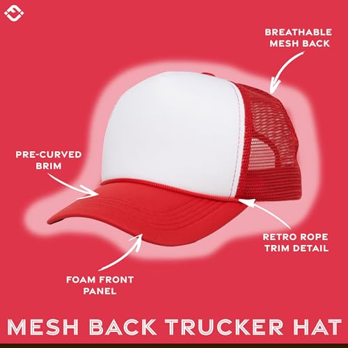 Image of Funky Junque Blank Mesh Foam Lightweight Snapback Trucker Hat | Lightweight Foam Trucker Hat with Breathable Mesh Back, Golf Beach and Street Style, Trendy Trucker Hats for Men