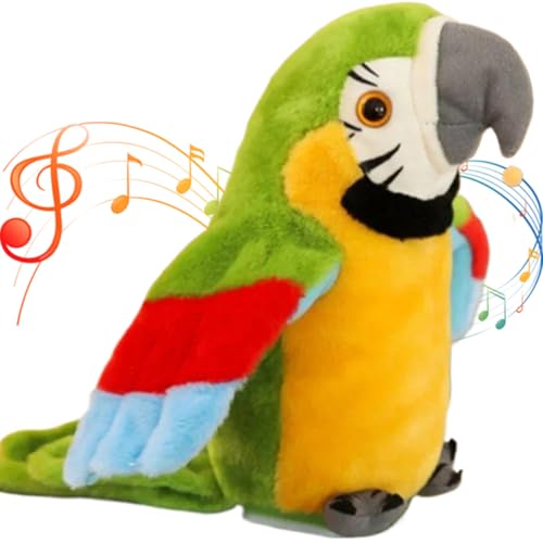 Hperu Perroquet Parlant, Jouet électronique en Peluche Qui répète la Parole – Oiseau animé avec Mouvement de secousse d'aile pour Enfants – Jouets pour...