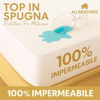 Coprimaterasso Impermeabile – Protezione Per Materasso-Traspirante, Antiacaro – Protezione Letto Lavabile, Top in Spugna Morbida, Vestibilità con Angoli Elasticizzati (Matrimoniale (180x200+27CM))