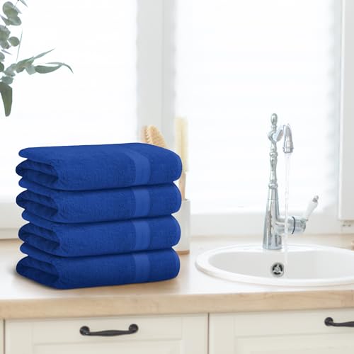 Avalon Towels Blue Bath Towels Set of 4 pcs (27x54 inches), 100% Cotton Towel Absorbent and Quick Dry Royal Blue Towels for Bathroom, Super Soft and Perfect for Daily Use by Avalon Towels - Image 5