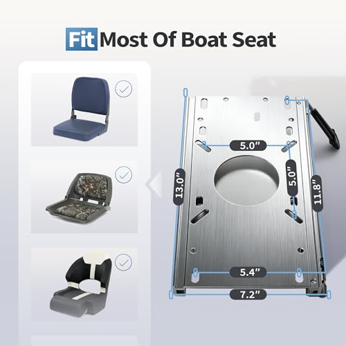 Image of Aluminum Fore & AFT Boat Seat Slider,Universal Fit for Most Standard Boat Seat Pedestal Bases 5.3 * 5.3 inch
