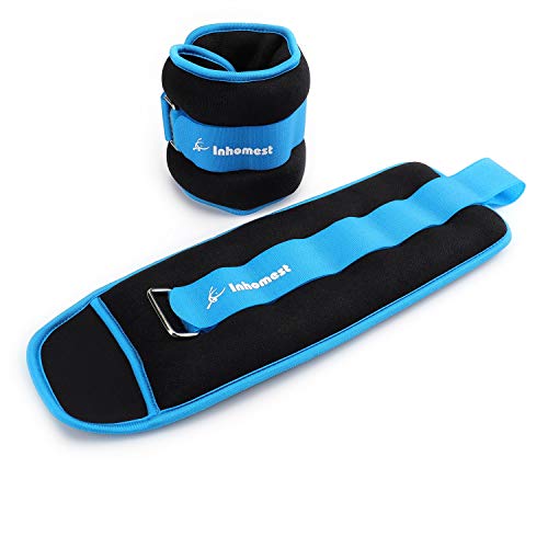 Inhomest Ankle Weights for Women and Men - Strength Training Wrist/Leg/Arm Weight Set with Adjustable Strap for Jogging, Gym, Aerobics, Physical Therapy, Resistance Training (Sky Blue - 8 lbs Pair)