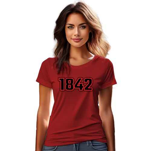 T-shirt pour femme rouge anti-déformation modèle 1842 confort