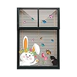 Paques Fenetre Autocollants, Fenêtre Électrostatiques Double Face, Papillons Colorés Lapin Fenêtre S'accroche, pour Fenêtre Enfant Fille Magasin Bureau Vitrine Fête aison