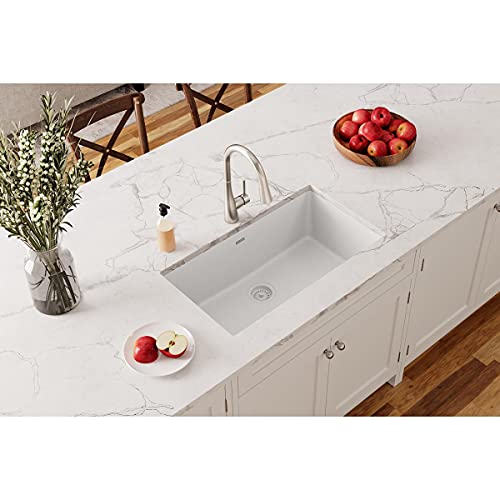Image of Elkay Quartz Classic ELGRU13322WH0 White Single Bowl Undermount Sink