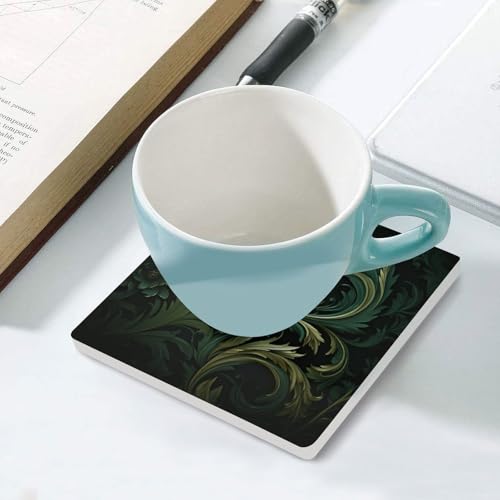 Dessous de verre céramique vert pour protection de table de cuisine et bureau - 6