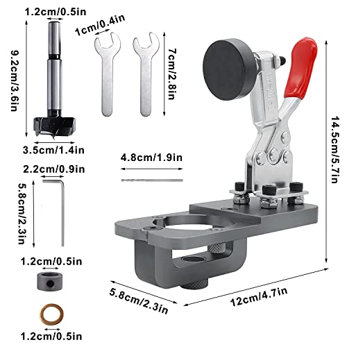 Umelee 35mm Scharnierlehre, Türschrank-Scharnierlehre, verdeckte Scharnierlehre, Bohrlochstanze Genaue Verriegelung Holzbearbeitung Dübellehre Bohrerführung Locator für DIY Holzbearbeitung