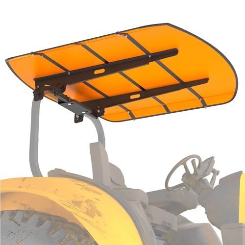 Tredre Orange Tractor Canopy for ROPS 53-3/8" X 53-3/8", Tractor Shade Canopy Roof for Tractor and Mowers, Non-Fading High-Density Thermoplastic (Will Add About 4'' to The Height of The Tractor)