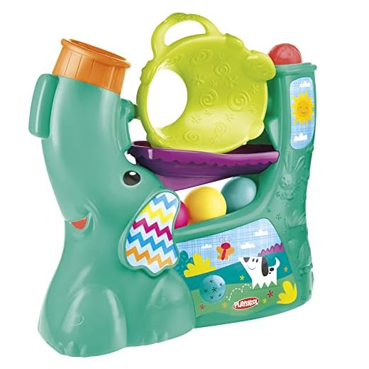 Playskool- Elefantito Salta bolitas Tobogán, Color verde, pequeño (Hasbro B5846F02), Exclusivo en Amazon