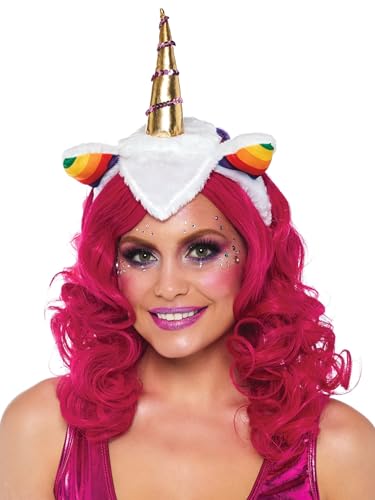 Leg Avenue Womens Unicorn Headband with Rainbow Wig Mane Costume Accessory, Multicolor, O/S