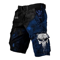 Shorts Cargo Homme Avec Imprimé Viking 3D - Léger, Respirant - Parfait Pour Randonnée, Voyage, Plage, Travail Extérieur - 3